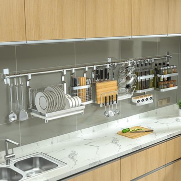 免運開發票 碗碟架 廚房瀝水架 水槽置物架 壁掛廚房置物架不銹鋼掛件免打孔刀架筷子架鍋架瀝水碗碟架收納架 快速出貨