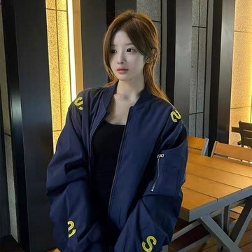 105kg美式復古外套 重磅刺繡字母夾棉加厚棒球服情侶外套街頭寬松飛行夾克男