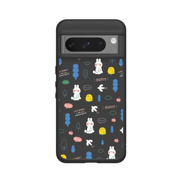 Pixel 8 Pro SolidSuit 黑 - 懶散兔與啾先生 Lazy Rabbit and Mr.Chu - 塗鴉