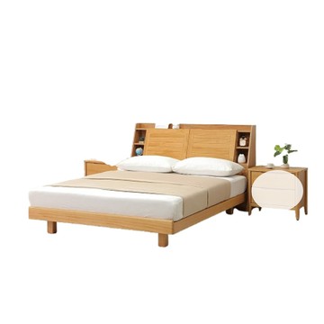 【MUNA家居】拉爾淺柚木色5尺床頭型床底組/572+572A