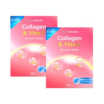 葡萄王 每日煥采C膠原粉4g X 30包/盒 x 2入組