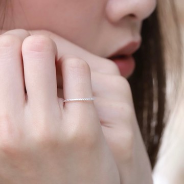 純銀麻花細戒 尾戒