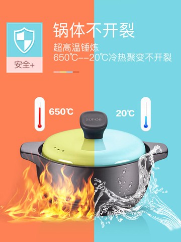 蘇泊爾砂鍋陶瓷煲燉鍋煲湯沙鍋明火燃氣專用家用養生煲石鍋