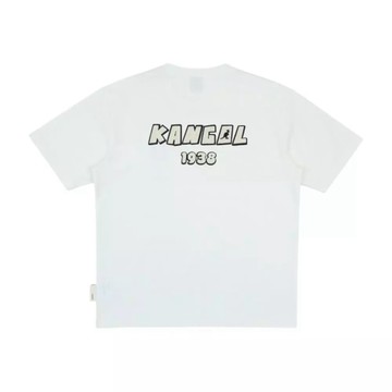 KANGOL 短T 白色 微落肩 貼布 繡花T 短袖 中性 6625102000