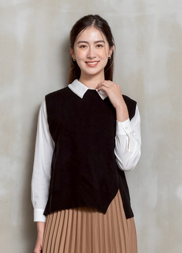 PY by perng yuh Exclusive-個性輪廓側開衩針織背心