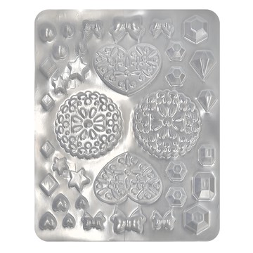 KAI 貝印 House 翻糖模(3枚入)  愛心圓花 透明色  1組