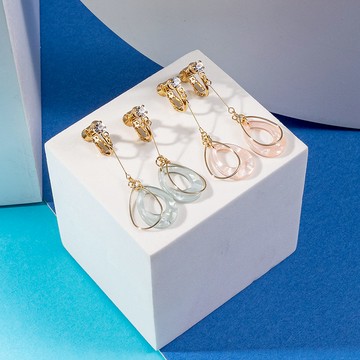 渲染雙橢圓耳夾(2色)-B10357