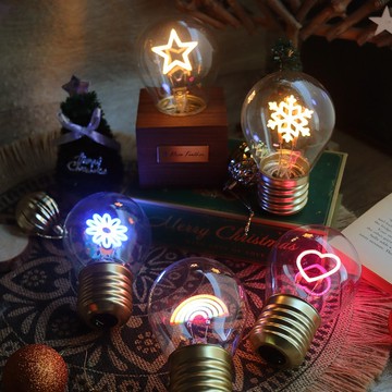 曙MUSE 造型LED充電燈泡原木燈座