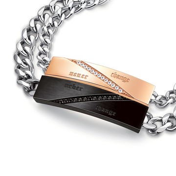 免費刻字【Giumka】情人手鍊・白鋼｜堅定不移・週年紀念『七夕飾愛』