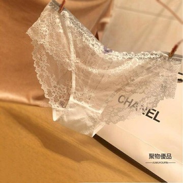 蕾絲內褲女夏季薄款鏤空透明性感低腰甜美三角褲誘惑火辣女士內褲【聚物優品】
