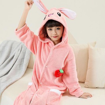 兒童卡通浴袍寶寶連帽浴巾嬰兒洗澡速干抱被包巾珊瑚絨兒童浴巾