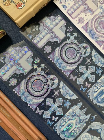 月光十字記 バロック PET 和紙膠帶 貝殼光 10米卷 巨畫幅 台灣製