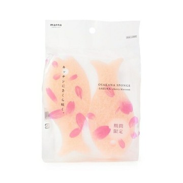 日本製 MARNA 期間限定 櫻花三層小魚造型海棉 菜瓜布 海棉刷＊夏日微風＊