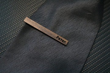 木質領帶夾/字母刻字領帶夾/木紋領帶夾