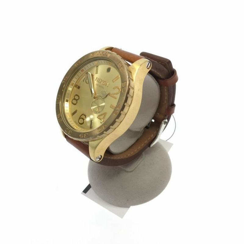 NIXON アナログ腕時計 ゴールド/ブラウン