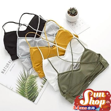 🌞隔日到貨🌞二桿交叉吊帶內衣  細肩小可愛 彈力背心 小可愛 無鋼圈內衣 運動文胸 美背交叉彈力內 內衣 胸罩