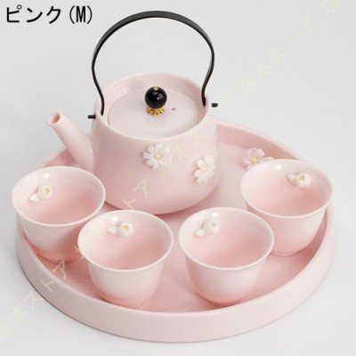 かわいい花柄の茶器5点セット 湯呑 急須 ポット 茶器 オシャレ食器