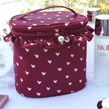 日系少女心愛心化妝包 可愛ins網紅旅行便攜手提護膚品洗漱收納包