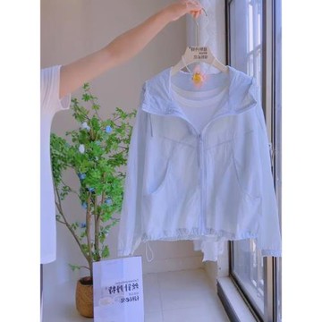 十三行時尚輕薄連帽戶外拉鏈外套女2025新款夏季寬松休閑薄款外搭