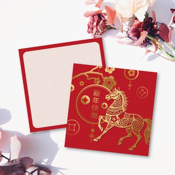 業務必備 2026 馬年新年賀卡 公版 可客製 手寫謝卡 9x9cm-F款