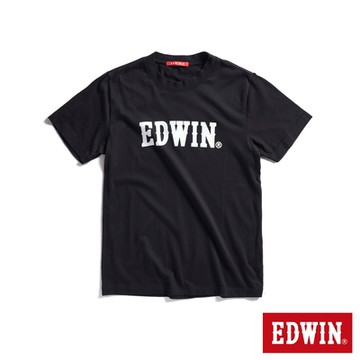 EDWIN 男裝 人氣復刻 雷射光LOGO短袖T恤-黑色