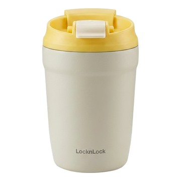 LocknLock 樂扣樂扣 316不鏽鋼隨行咖啡杯雙飲口  黃色  320ml  1個