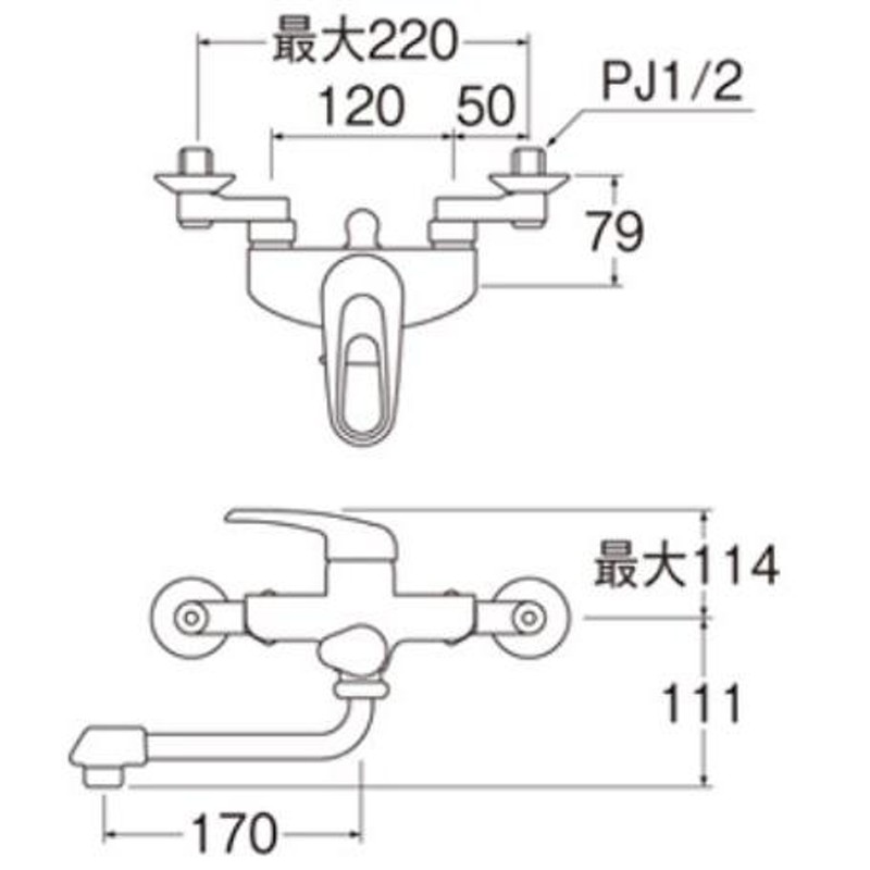 水栓金具 三栄水栓 CSK1710D-13 混合栓 壁付シングルレバー式 シングルシャワー混合栓 LINEショッピング