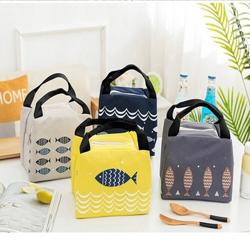 魚兒圖案便當袋 防潑水 保溫保冷袋 野餐袋 收納袋 j2070