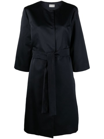 P.A.R.O.S.H. - tie-fastening oversized coat - women - Viscose/Polyester/Acetate - M - Blue