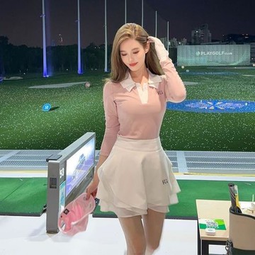 運動休閑透氣2025春夏新款POLO衫長袖上衣女高爾夫網球半裙套裝女