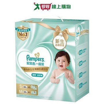 幫寶適一級幫新生禮盒組(S66片x2包+M54片x1包)【愛買】