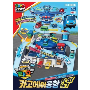 🎉現貨🎉韓國境內版🇰🇷小巴士 tayo 旋轉 巨型 航空站 塔台 飛機 航空中心 貨運航空機場 軌道 場景 機場