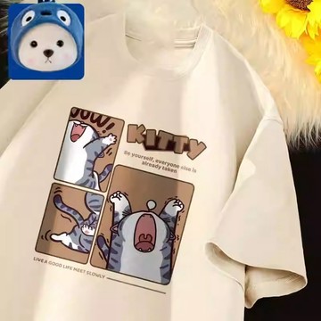 【鹿向南】短袖 t恤 休閒上衣 流行衣服 卡通 t恤 韓系上衣 純棉短袖 韓系衣服 閨蜜裝 小紅書 夏季衣服 韓式衣服