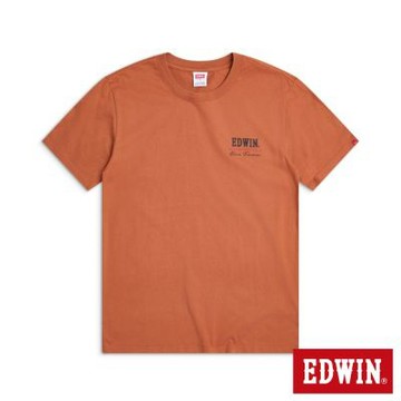 EDWIN 男裝 歷史插卡圖騰短袖T恤-黃褐色