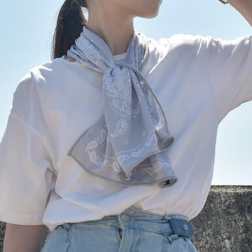 日本現代百貨 - UV CUT抗菌加工降溫涼感巾-歐風圖騰-灰 (30×100cm)