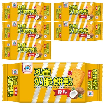 孔雀 奶脆餅乾  原味  106g  6包