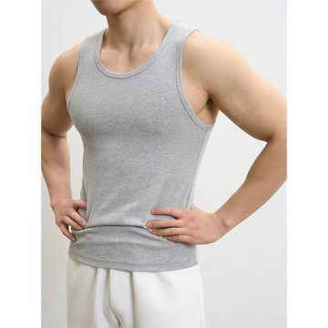 ttelen跑步彈力緊身訓練運動螺紋背心男士紫色健身衣透氣修身顯大