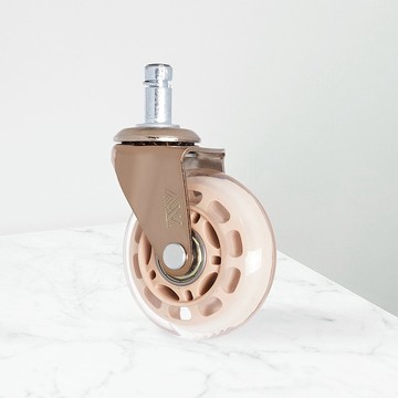 AXL玫瑰金配色PU辦公椅輪 溜冰輪式設計 不刮地超好滾