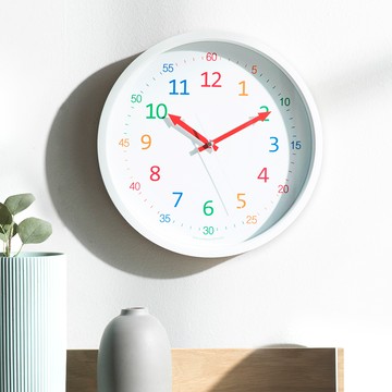 HC:CLOCK 兒童教育靜音掛鐘 B款  白色