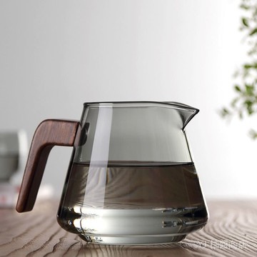 ✨可開發票#特厚木把玻璃公道盃功道分茶盃茶海茶壺加厚耐熱側把新款分享壺#免運