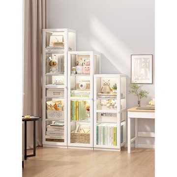 書柜亞克力展示柜家用簡易儲物柜落地兒童置物架客廳防塵收納書架