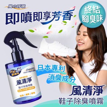 風清淨 鞋襪除臭噴霧 日本專利除臭成分 250ml 3瓶組 (鞋子除臭,衣物除臭,消臭,芳香片,香水片)