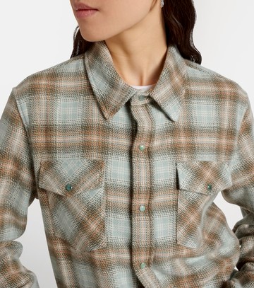 God's True Cashmere Joy Tartan cashmere shirt with emerald