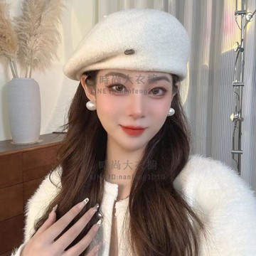 法式復古羊毛貝雷帽女韓版秋冬輕奢氣質名媛百搭定型顯臉小畫家帽【時尚大衣櫥】