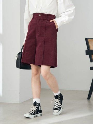 中央壓線燈芯絨短褲(1N23L0F0500) - earth music&ecology