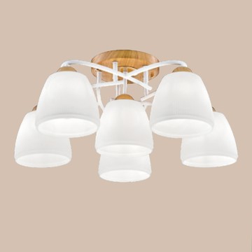 白玉直紋玻璃半吸頂燈 F37-21-92061