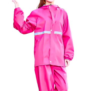 小麥購物 兩件式雨衣 C326  XXL  玫紅色