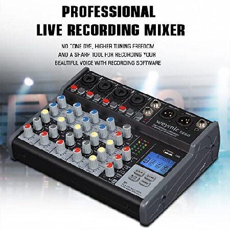 Weymic SE-60 Professional Mixer for Recording DJ Stage Karaoke w USB XLR Microphone Jack, 48V Power(6-Channel)