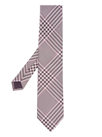 TOM FORD - check-print silk tie - men - Silk - One Size - Pink