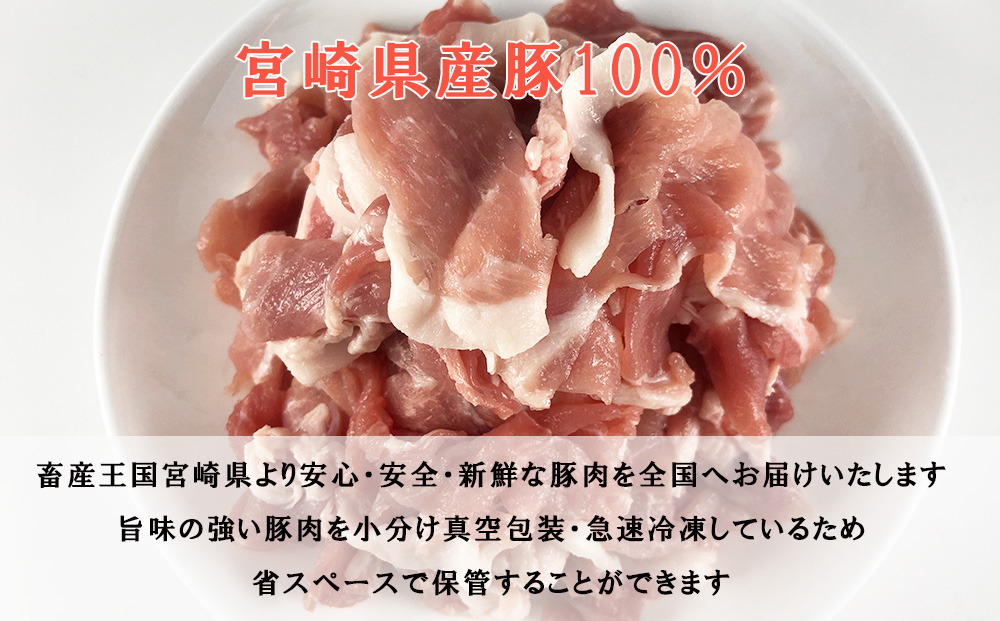 宮崎県産 豚 小間 切れ こま 小分け 300g×10袋 合計3kg 真空包装 収納スペース 豚肉 冷凍 宮崎県産 送料無料 炒め物 焼肉 調理 料理 おかず 炒め物 煮込み 普段使い 生姜焼き 豚汁 豚丼 冷しゃぶ 鍋